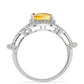 Anillo de Plata con Citrino de los Montes Urales y Topacio Blanco