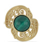 Anillo de Plata Bañada en Oro con Malaquita de Gales