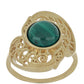 Anillo de Plata Bañada en Oro con Malaquita de Gales