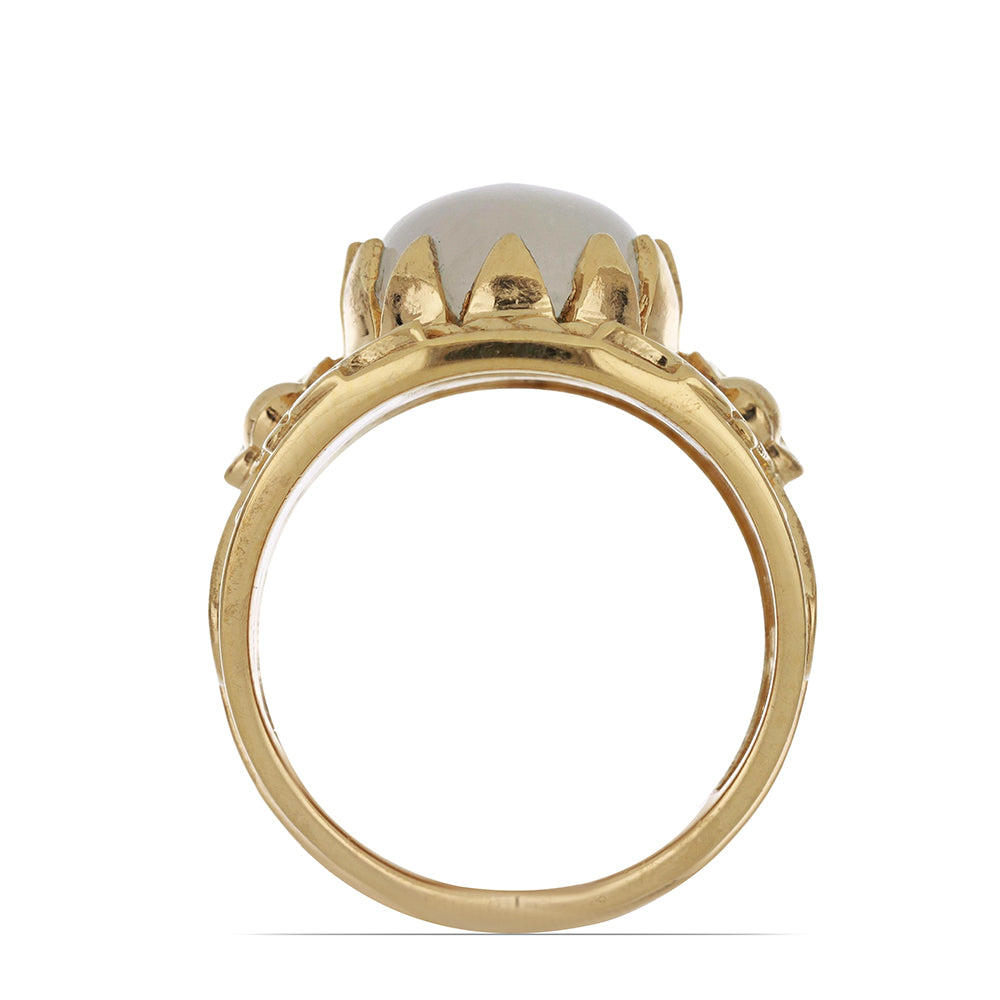 Anillo de Plata Bañada en Oro con Piedra Lunar Arco Iris del Condado de Grant 3 