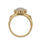 Anillo de Plata Bañada en Oro con Piedra Lunar Arco Iris del Condado de Grant