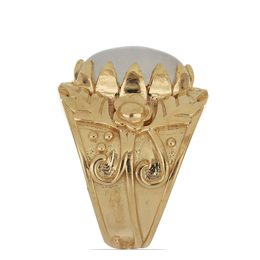 Anillo de Plata Bañada en Oro con Piedra Lunar Arco Iris del Condado de Grant 4 