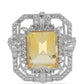 Anillo de Plata con Citrino de los Montes Urales y Topacio Blanco