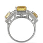 Anillo de Plata con Citrino de los Montes Urales y Topacio Blanco