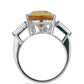 Anillo de Plata con Citrino de los Montes Urales y Topacio Blanco