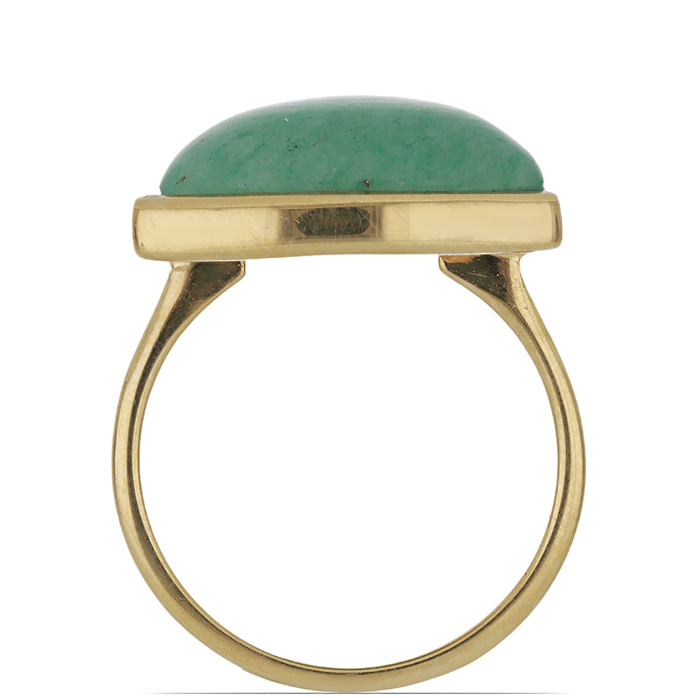 Anillo de Plata Bañada en Oro con Anenturina Verde