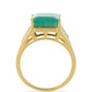 Anillo de Plata Bañada en Oro con Esmeralda de Brasil