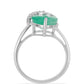 Anillo de Plata con Esmeralda de Brasil y Topacio Blanco