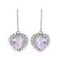 Pendientes de Plata con Amatista Rosa de Francia y Topacio Blanco