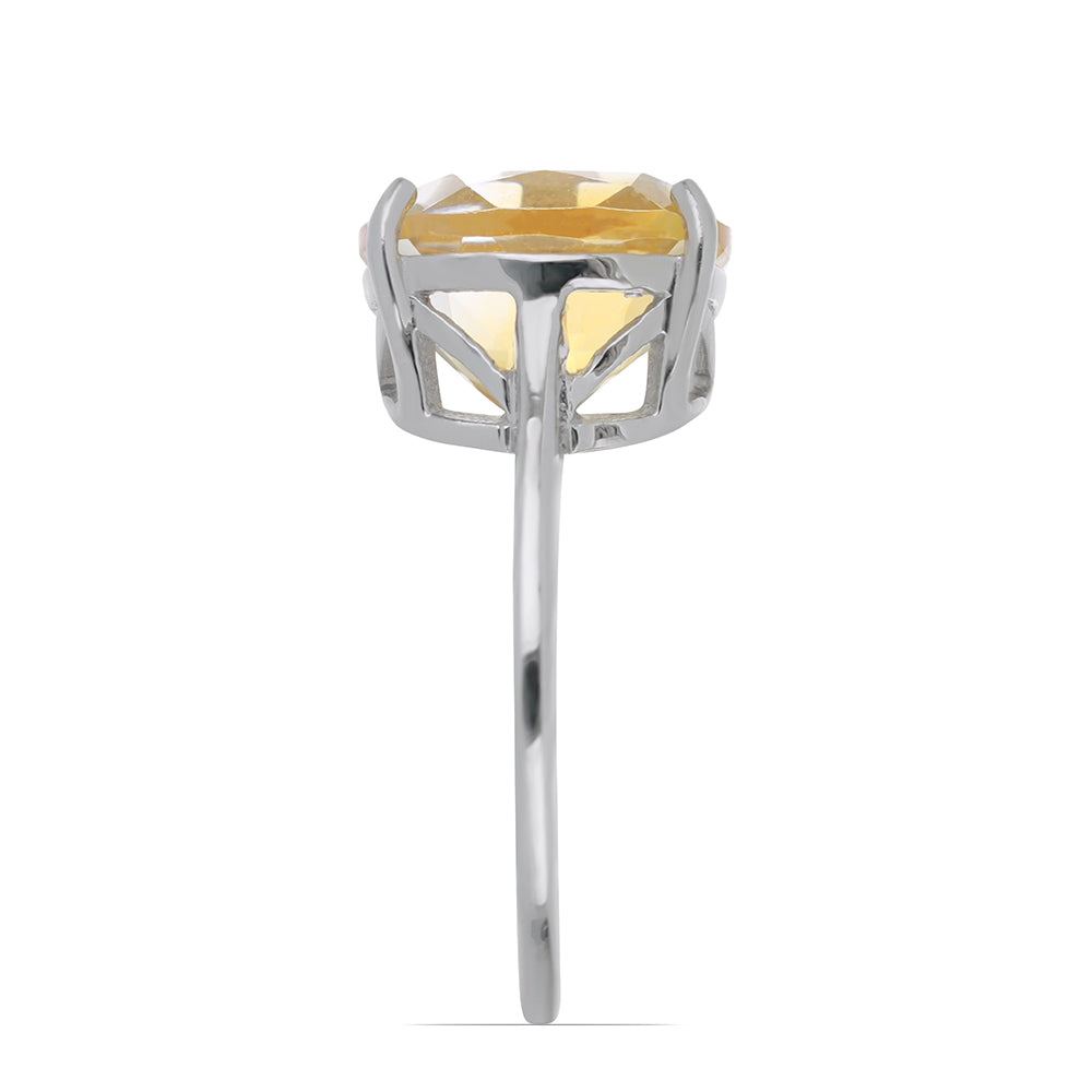 Anillo de Plata con Citrino de los Montes Urales 4 