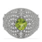 Anillo de Plata con Peridoto de Changbai y Topacio Blanco
