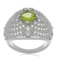 Anillo de Plata con Peridoto de Changbai y Topacio Blanco