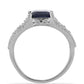 Anillo de Plata con Zafiro Azul Rosebery y Topacio Blanco