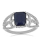 Anillo de Plata con Zafiro Azul Rosebery y Topacio Blanco