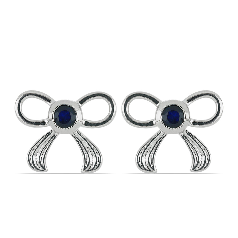 Pendientes de Plata con Zafiro Azul Rosebery 1 