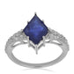 Anillo de Plata con Zafiro Azul Rosebery y Topacio Blanco