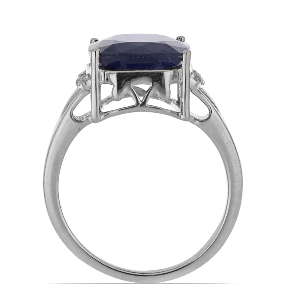 Anillo de Plata con Zafiro Azul Rosebery y Topacio Blanco
