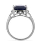Anillo de Plata con Zafiro Azul Rosebery y Topacio Blanco