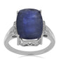 Anillo de Plata con Zafiro Azul Rosebery y Topacio Blanco