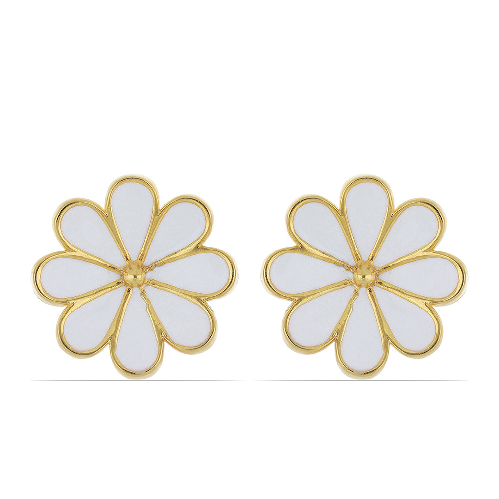 Pendientes de Plata Bañada en Oro con Esmalte