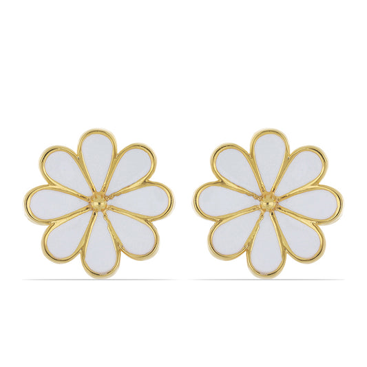 Pendientes de Plata Bañada en Oro con Esmalte