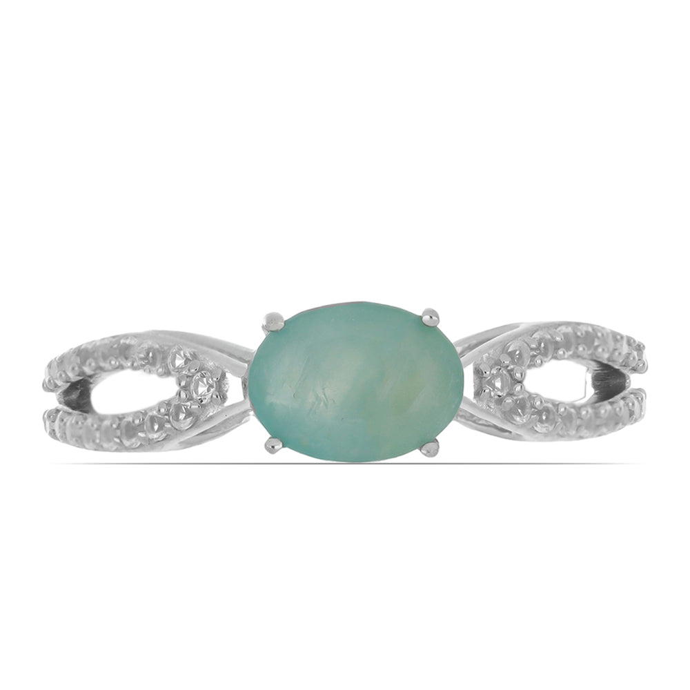 Anillo de Plata con Grandidierita de Anosy y Topacio Blanco 1 