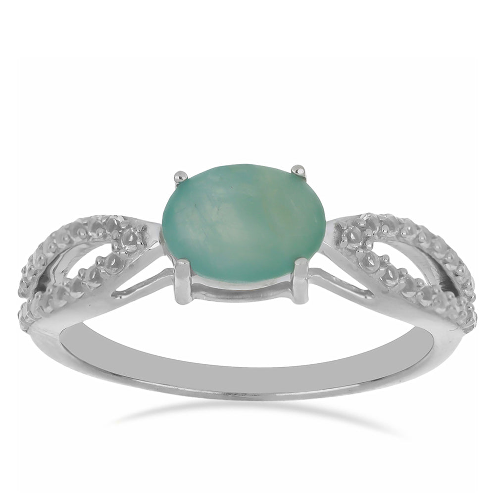 Anillo de Plata con Grandidierita de Anosy y Topacio Blanco 3 