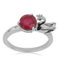 Anillo de Plata con Rubí de Madagascar y Diamante blanco