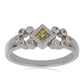 Anillo de Plata con Diamante Amarillo y Zircón Blanco