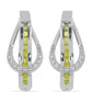 Pendientes de Plata con Diamante Amarillo y Zircón Blanco