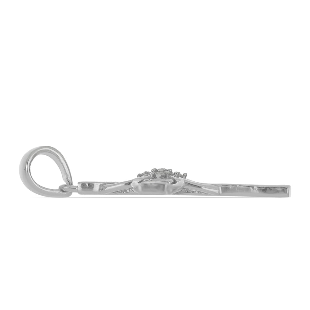 Colgante de Plata con Diamante Amarillo y Zircón Blanco 2 