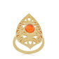 Anillo de Plata Bañada en Oro con Ópalo Naranja de Lega Dembi