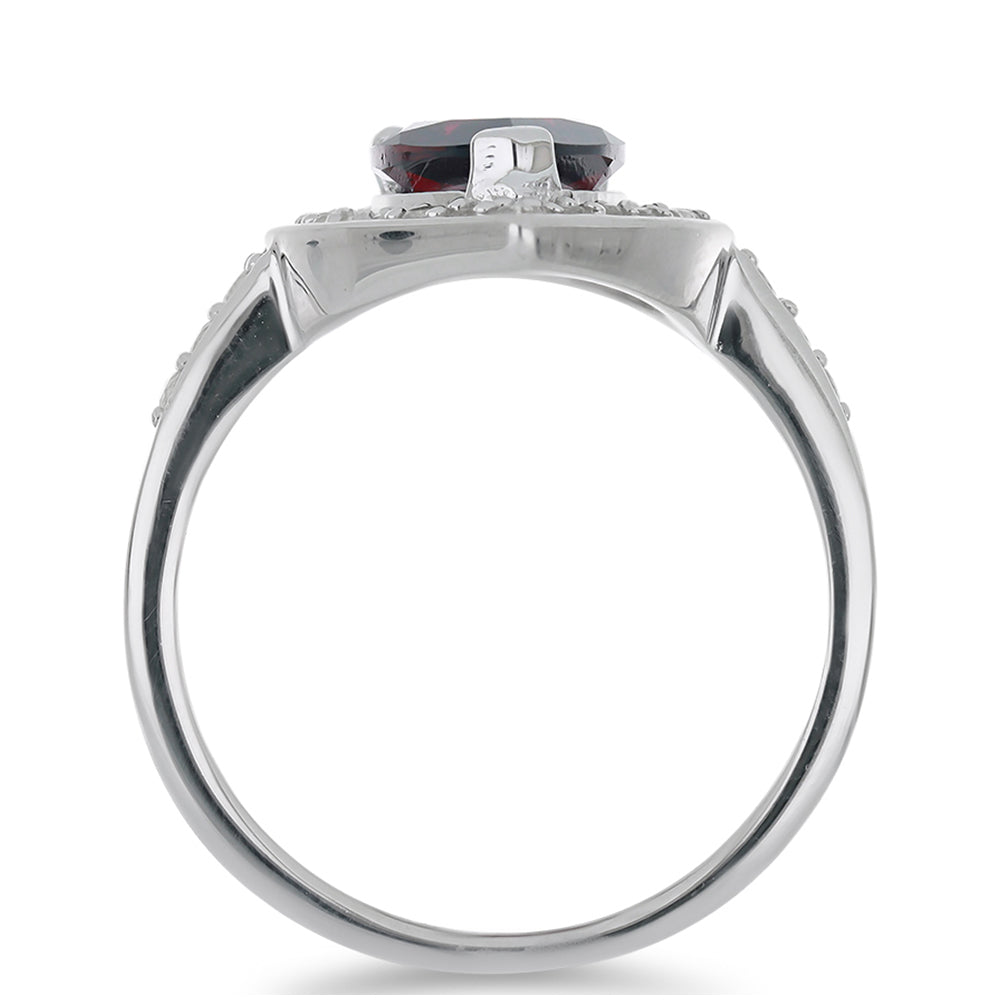 Anillo de Plata con Granate Rodolita de Minas Gerais y Topacio Blanco 2 