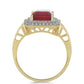 Anillo de Oro 9K con Rubí de Madagascar y Zircón blanco natural