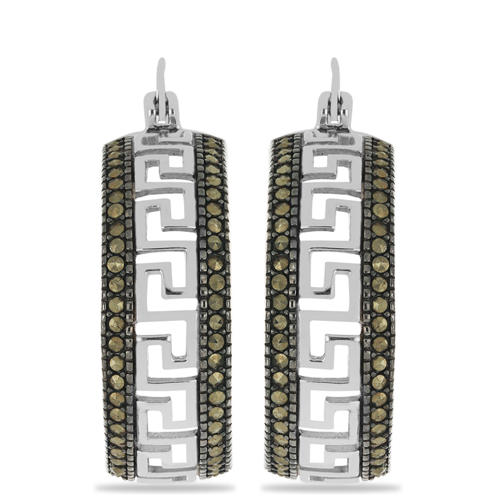 Pendientes de Plata con Marcasita de Austria