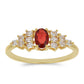 Anillo de Oro 9K con Rosario rojo de zafiro y Zircón Blanco