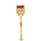 Anillo de Oro 9K con Rosario rojo de zafiro y Zircón Blanco
