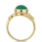 Anillo de Plata Bañada en Oro con Malaquita