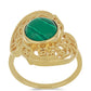 Anillo de Plata Bañada en Oro con Malaquita
