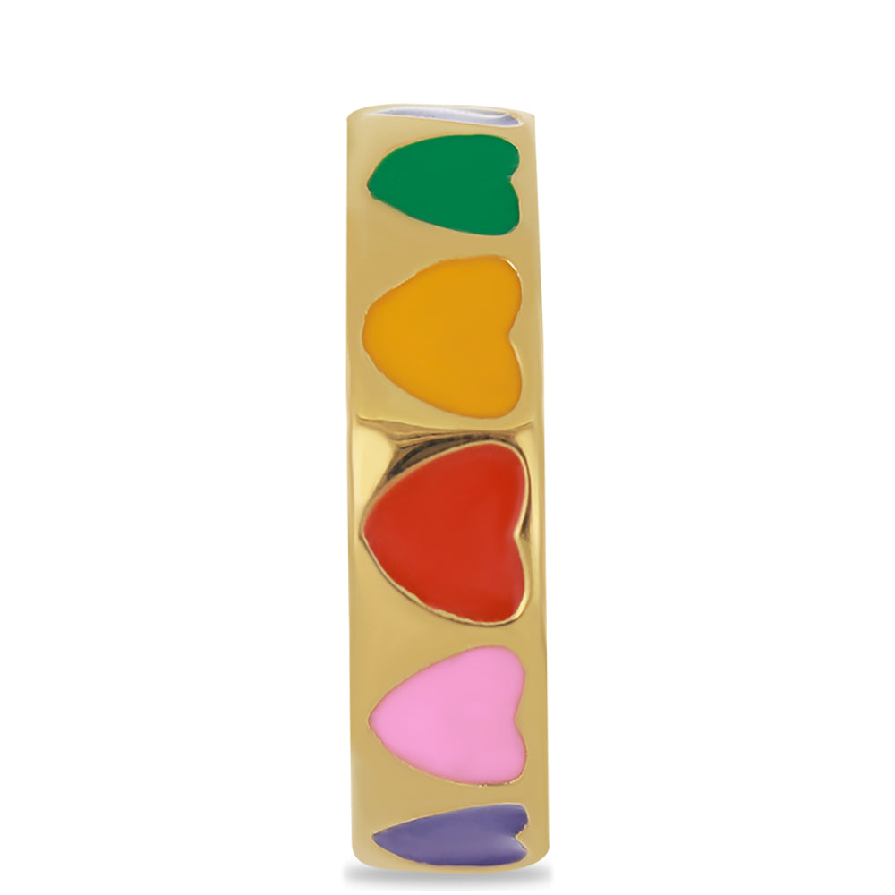Anillo de Plata Bañada en Oro con Esmalte 4 