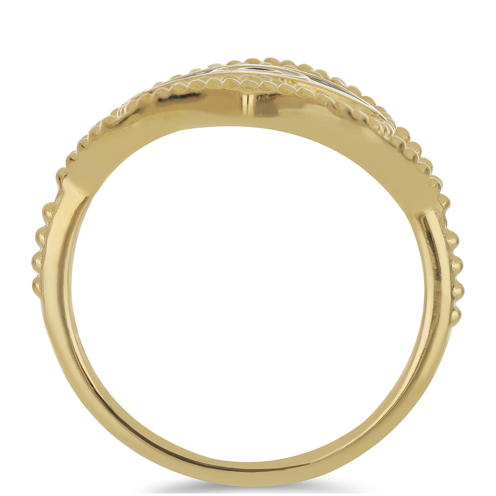 Anillo de Plata Bañada en Oro con Esmalte 2 