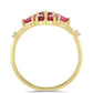 Anillo de Oro 9K con Rubí de Madagascar y Diamante blanco