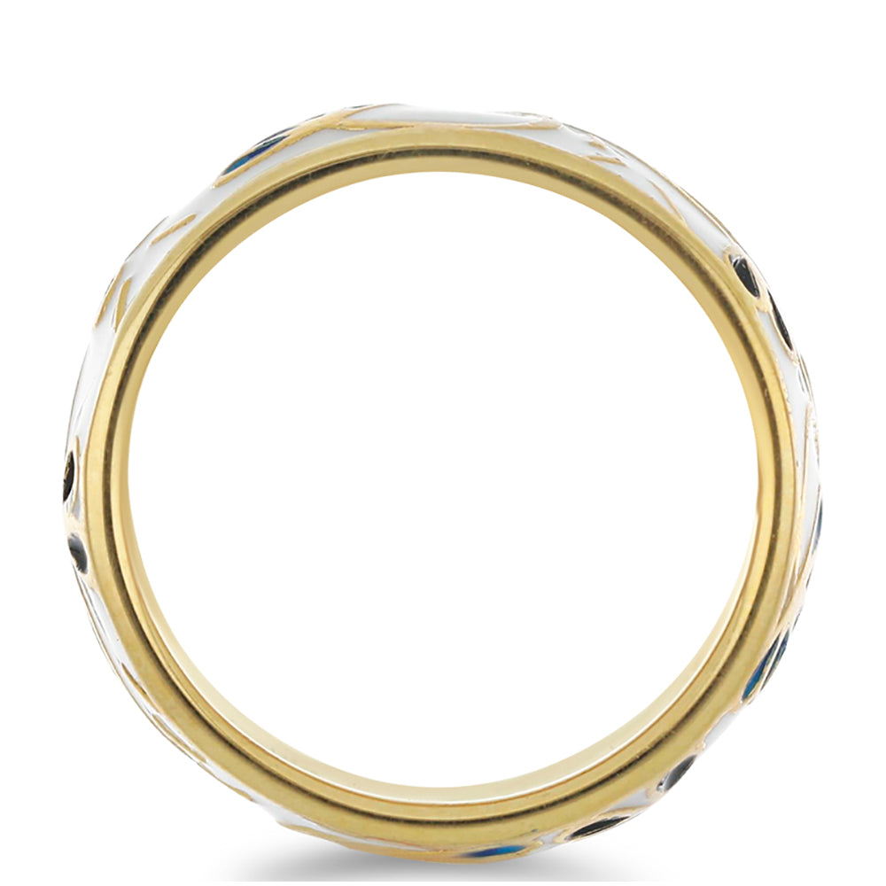 Anillo de Plata Bañada en Oro con Esmalte 2 