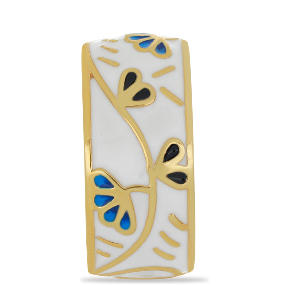 Anillo de Plata Bañada en Oro con Esmalte 4 