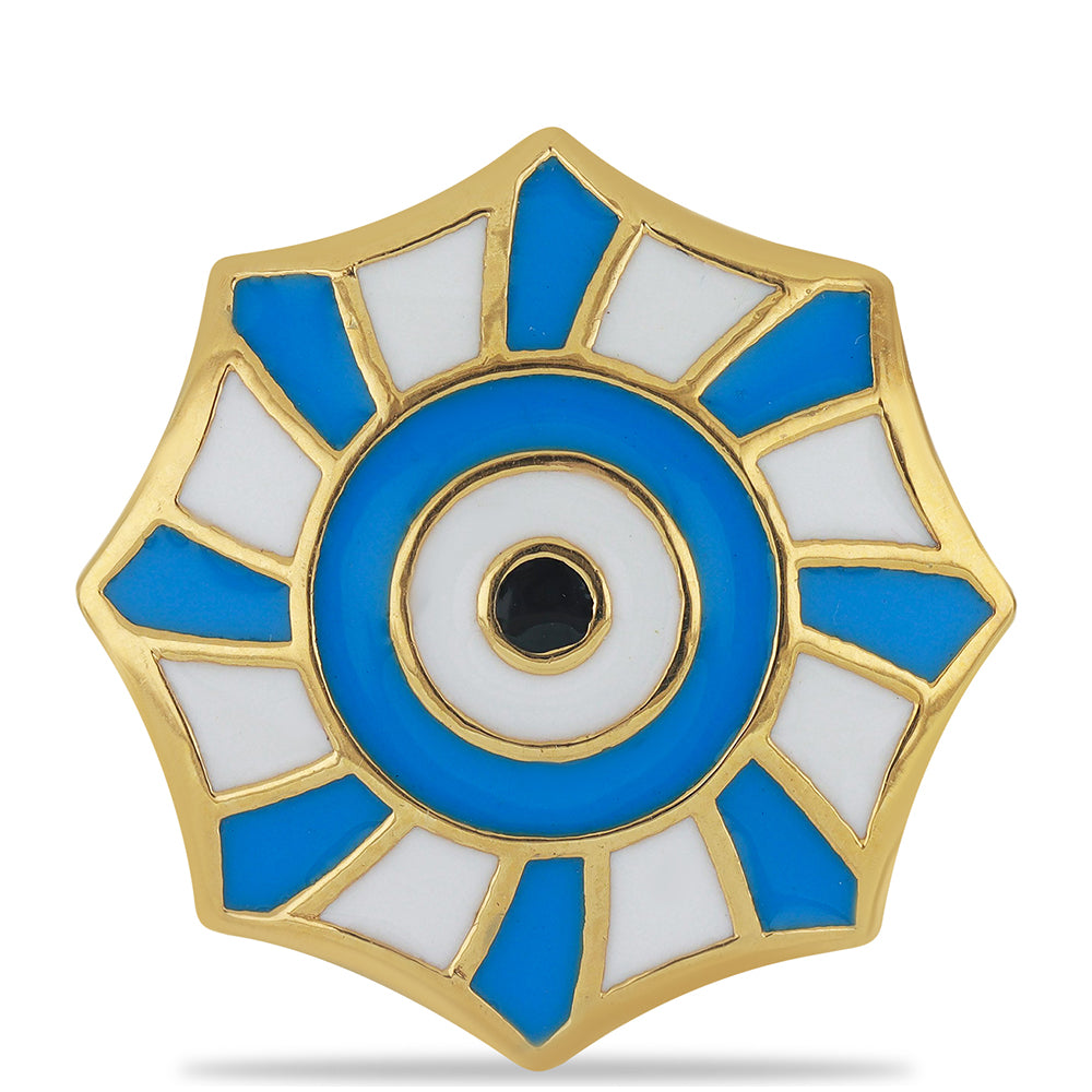 Anillo de Plata Bañada en Oro con Esmalte 1 
