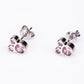 Conjunto de Aleación Bañado en Oro Blanco con Cristal Emporia® Rosa ( Collar +Pendientes +Colgante )