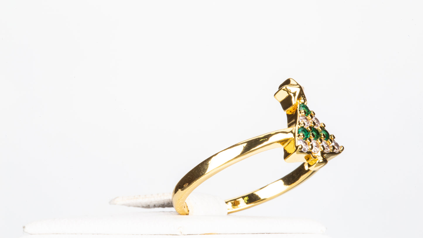 Conjunto de Aleación Bañado en Oro con Cristal Emporia® Rojo ( Anillo )