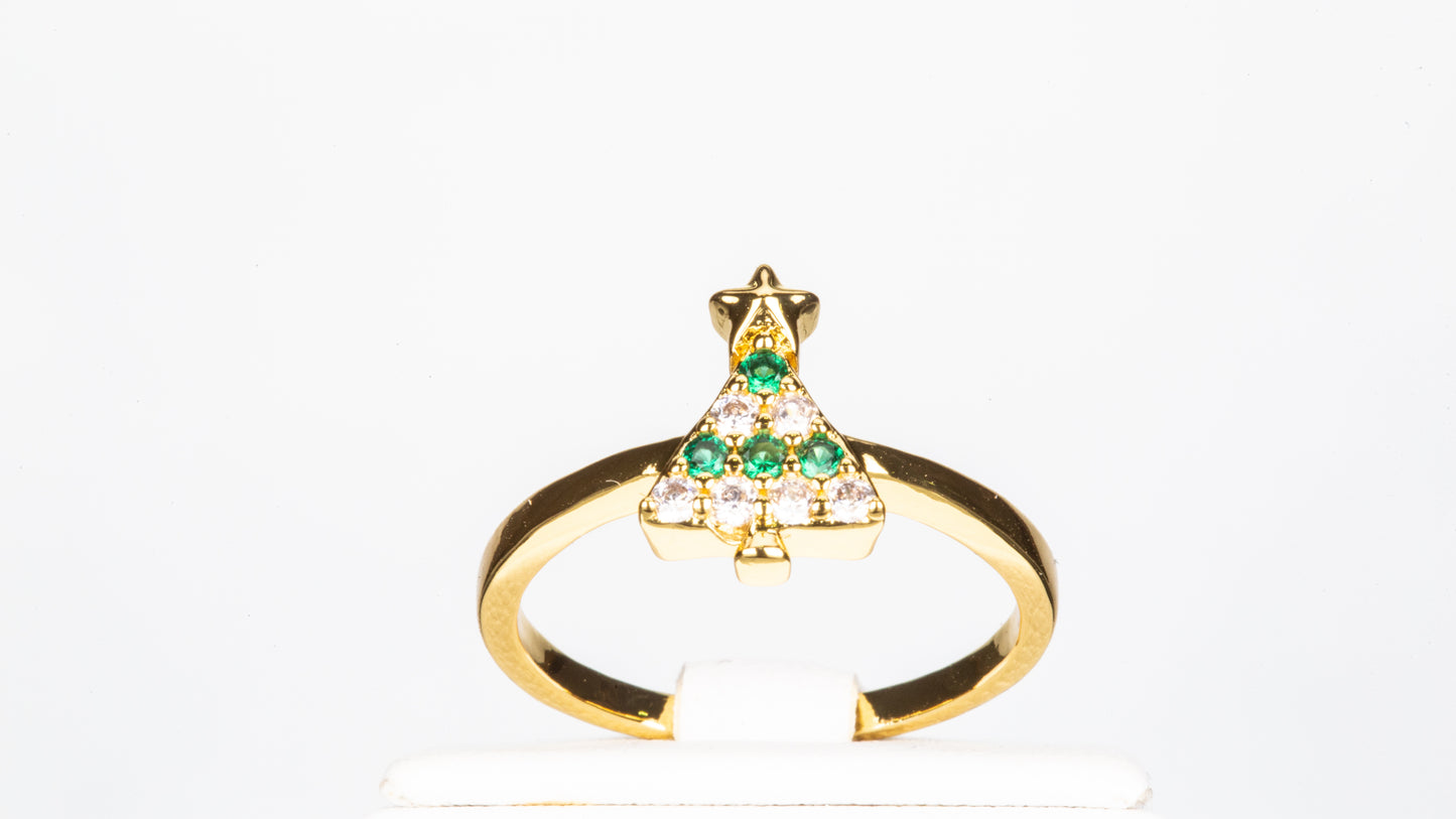 Conjunto de Aleación Bañado en Oro con Cristal Emporia® Rojo ( Anillo )