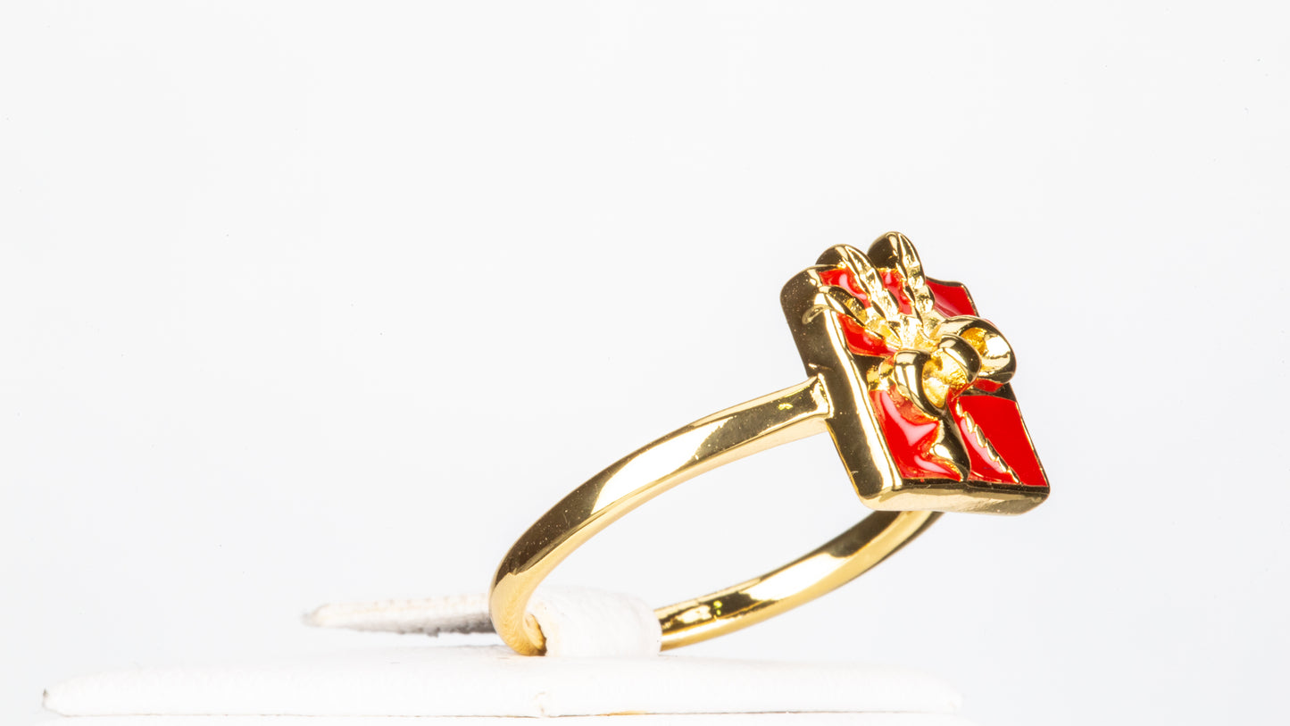 Conjunto de Aleación Bañado en Oro con Cristal Emporia® Rojo ( Anillo )