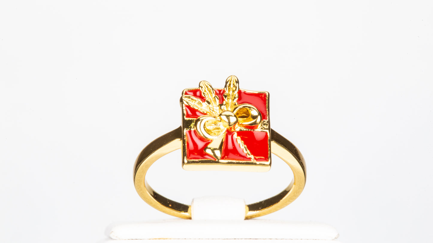 Conjunto de Aleación Bañado en Oro con Cristal Emporia® Rojo ( Anillo )